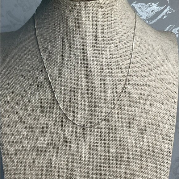 14" Silver 925 Box Chain Necklace Delegate Simple Classy - Picture 1 of 6